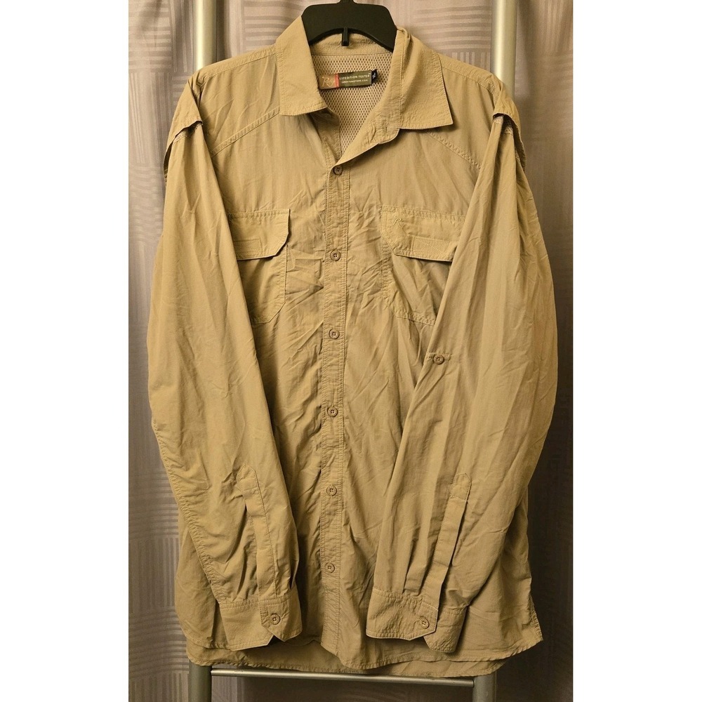 Rufiji Bugtech Safari Shirt Mens X-Large Tan Khaki Expedition Hiking Fishing L/S